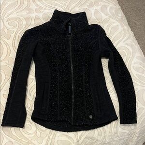 Kuhl Black Teddy Jacket Plush Fleece Stand-Up Collar